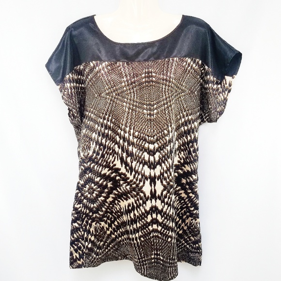 Covington Black/Tan Color Block Tunic S - Picture 1 of 6